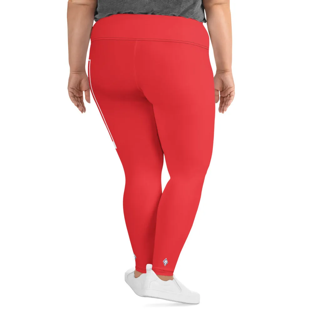 Women's Plus Size Yoga Pants Workout Leggings For Jiu Jitsu 001 - Scarlet