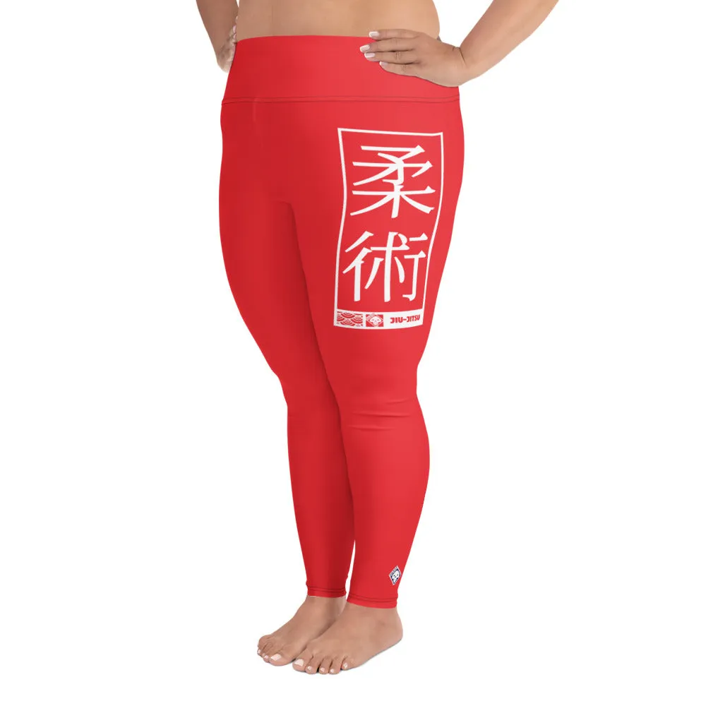 Women's Plus Size Yoga Pants Workout Leggings For Jiu Jitsu 001 - Scarlet