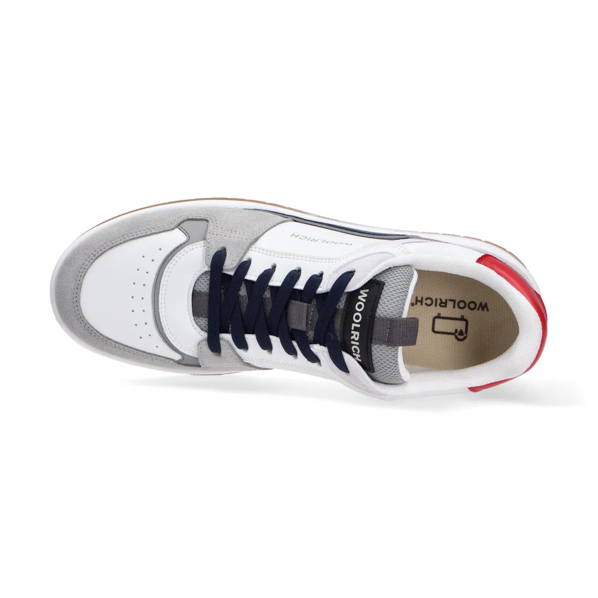 Woolrich sneakers in pelle-camoscio bianca