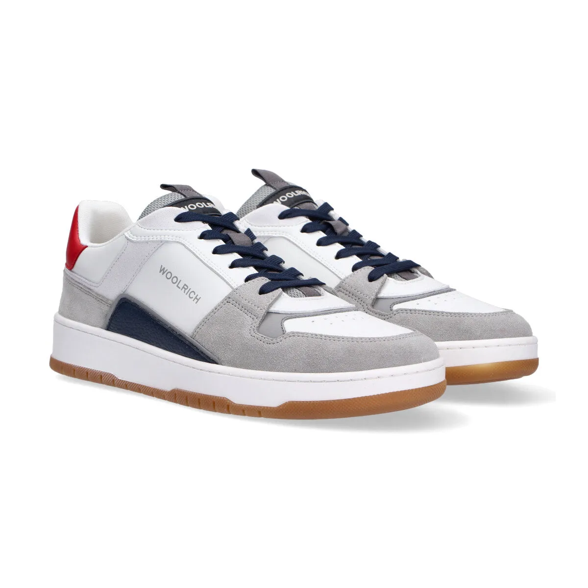 Woolrich sneakers in pelle-camoscio bianca