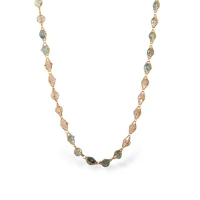 Woven Aquamarine Morganite Necklace