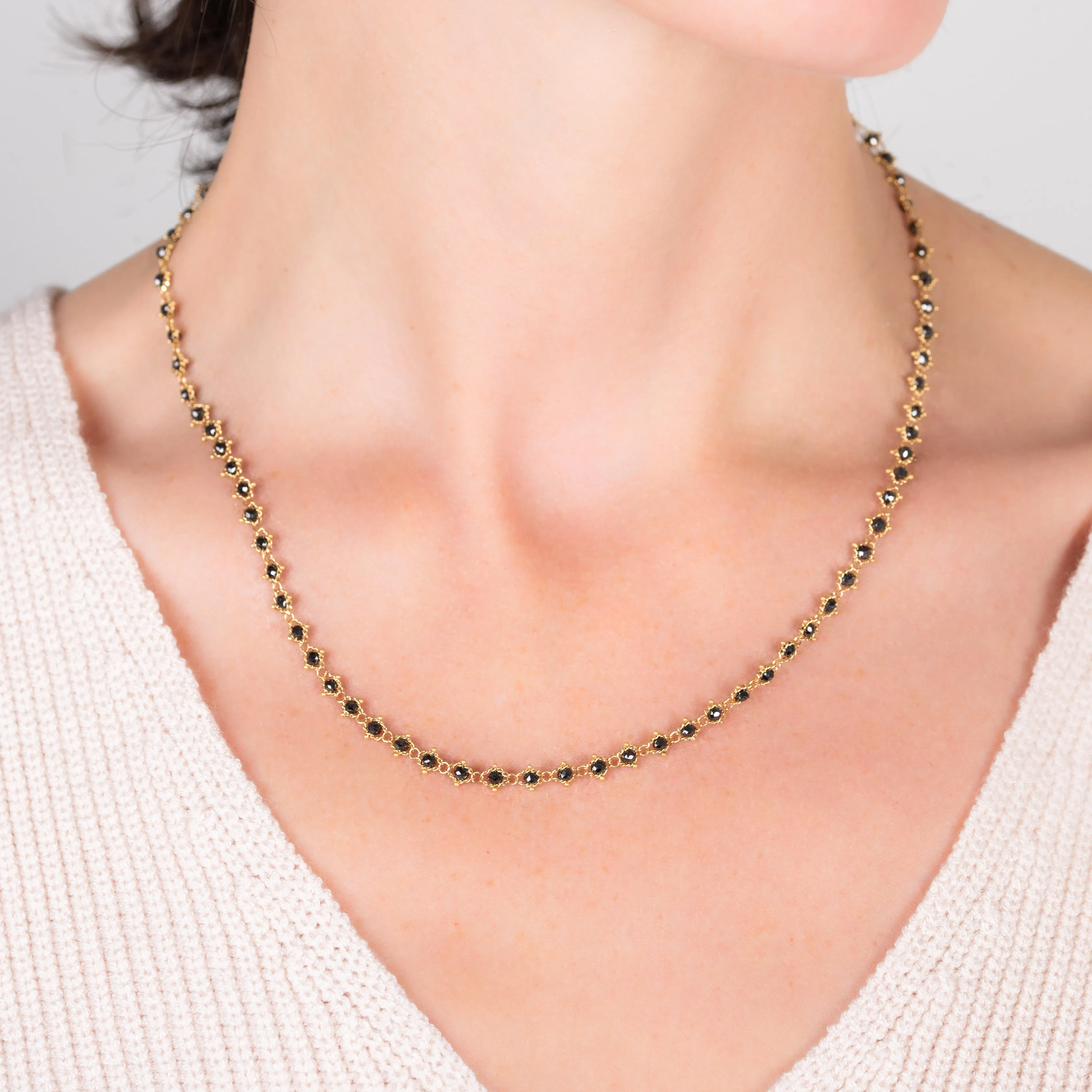 Woven Black Diamond Necklace