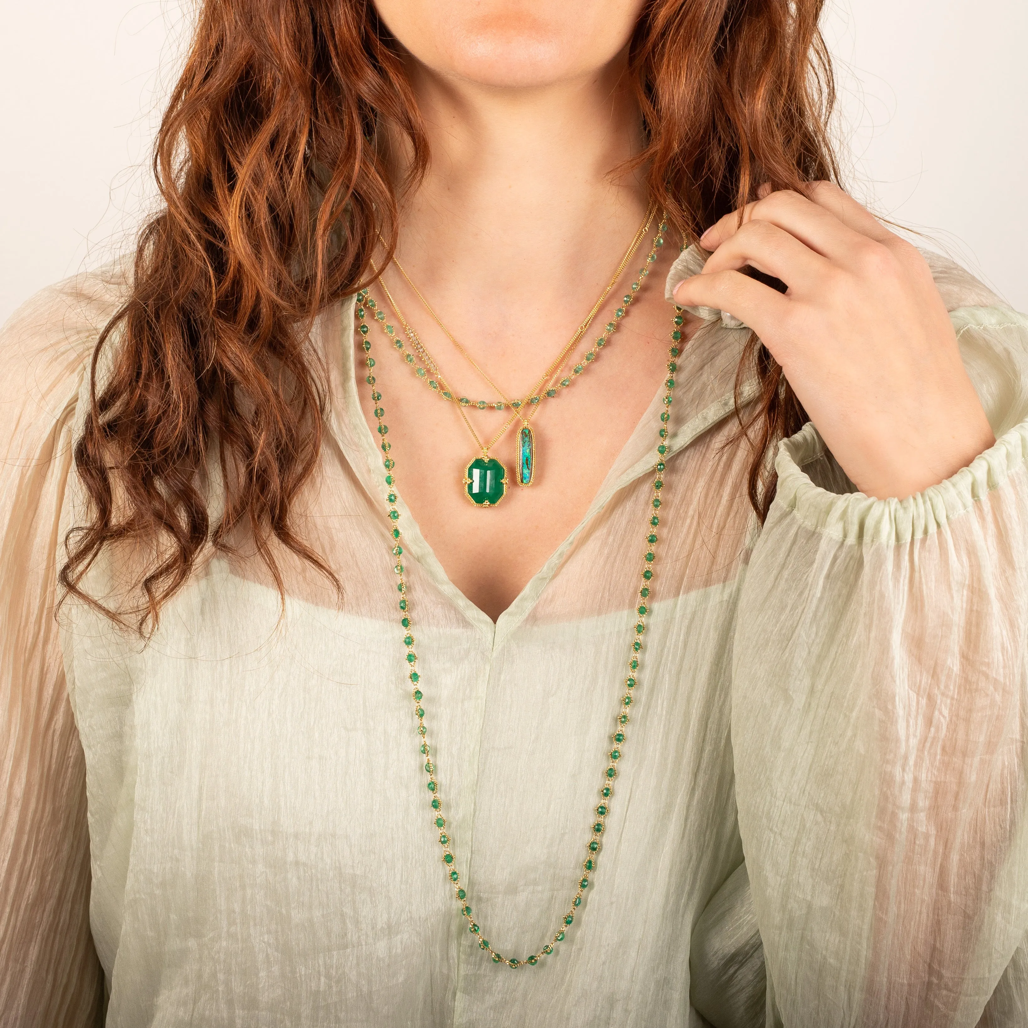 Woven Emerald Necklace